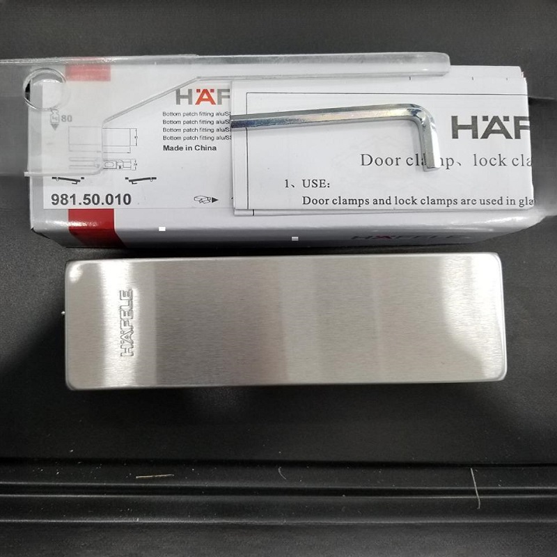 Ảnh Kẹp kính dưới inox mờ Hafele 981.50.010 Ảnh Kẹp kính dưới inox mờ Hafele 981.50.010