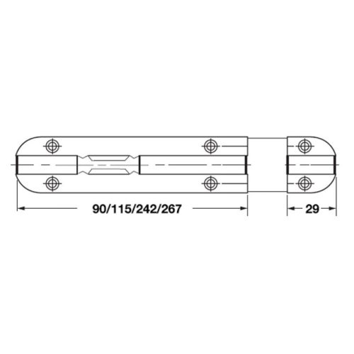 Kích thước chốt gài cửa 254mm Hafele DIY 489.71.322