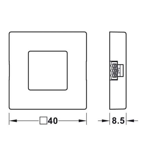 Công tắc cảm biến tắt/mở lắp nổi Hafele 833.89.136 3 Kích thước công tắc cảm biến tắt/mở lắp nổi Hafele 833.89.136