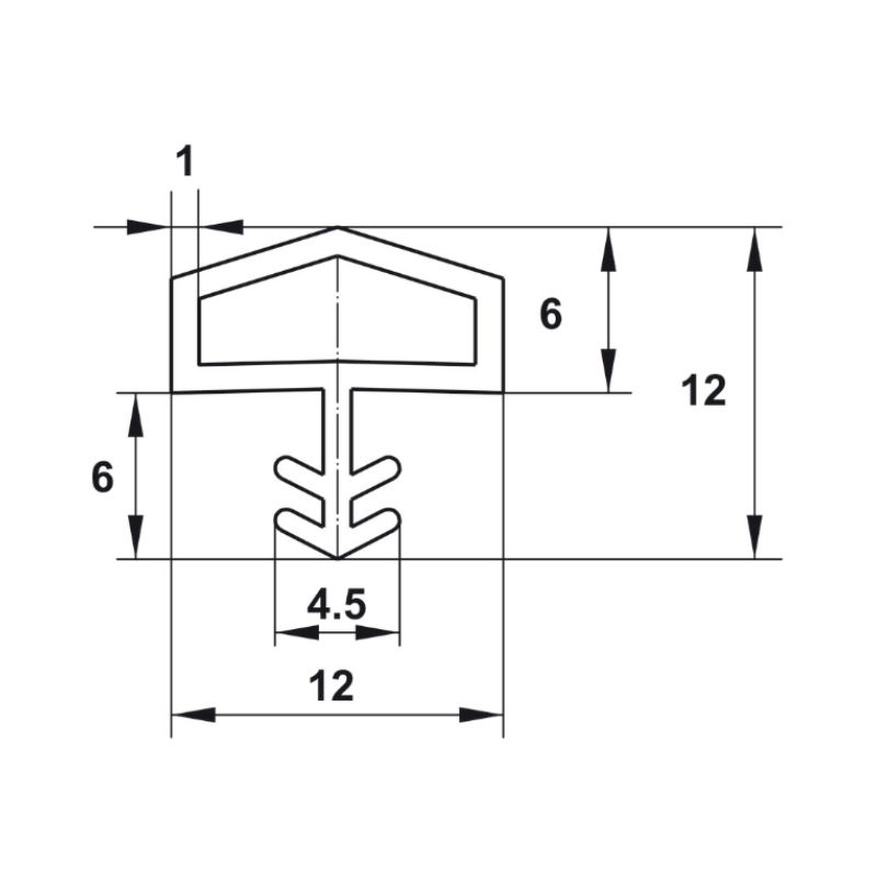 Kích thước đệm khí cho cửa 12 mm Hafele 950.51.201 Kích thước đệm khí cho cửa 12 mm Hafele 950.51.201