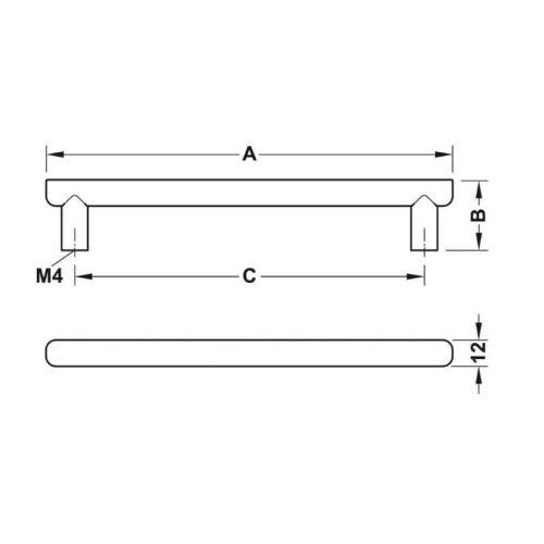Kích thước tay nắm tủ 346mm H1560 Hafele 106.60.218