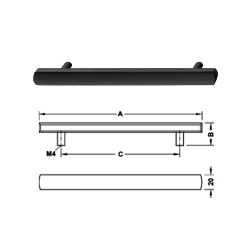 Kích thước tay nắm tủ 380mm H1335 Hafele 110.35.379