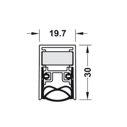 Kích thước thanh chắn bụi tự động 730 mm Hafele 950.05.911