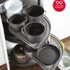Rổ góc LeMans II 4 khay màu đen xoay trái Hafele 541.29.483