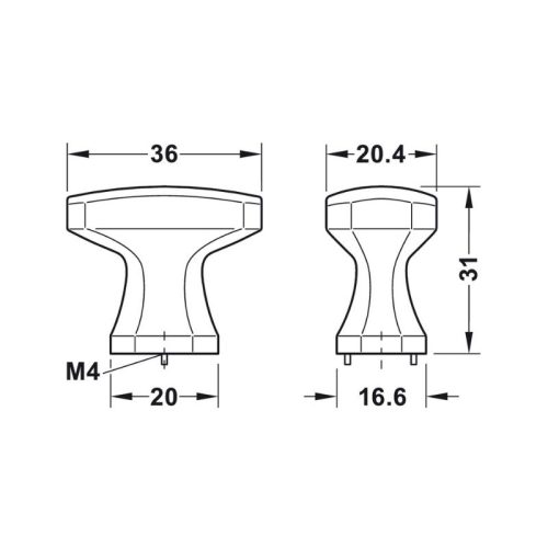 Thiết kế của quả nắm tủ Hafele H2185 106.70.173