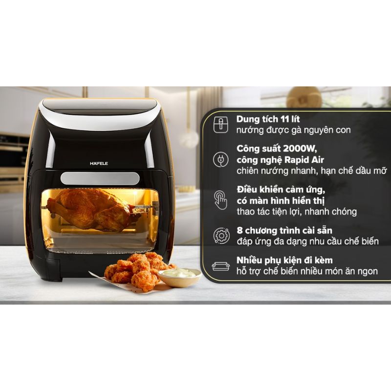 Nồi chiên không dầu 11L Hafele HS-AF1102B 535.43.715 Nồi chiên không dầu 11L Hafele HS-AF1102B 535.43.715