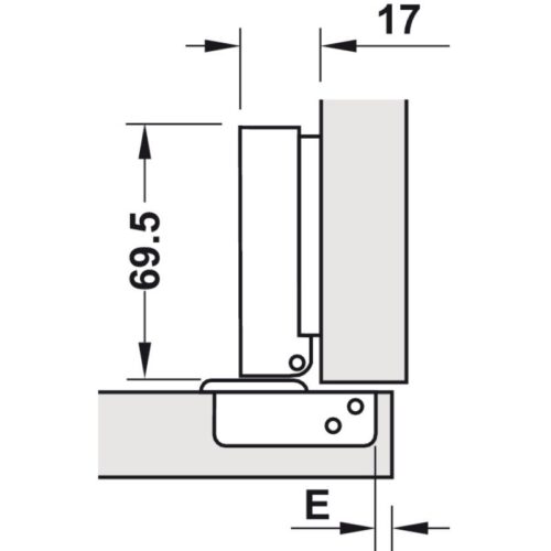 Bản lề trùm ngoài Metalla SM 110° giảm chấn Hafele 311.01.500 3 Kích thước bản lề trùm ngoài Metalla SM 110° giảm chấn Hafele 311.01.500