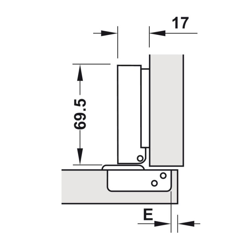 Kích thước bản lề trùm ngoài Metalla SM 95º Hafele 315.08.850 Kích thước bản lề trùm ngoài Metalla SM 95º Hafele 315.08.850