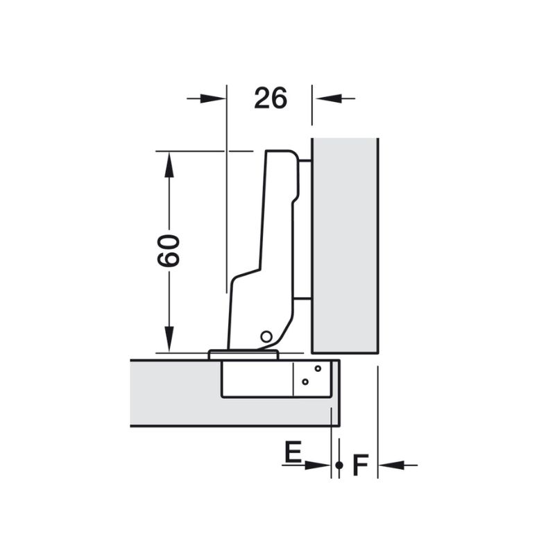 Kích thước bản lề trùm nửa Metalla A 110º Hafele 311.88.531 Kích thước bản lề trùm nửa Metalla A 110º Hafele 311.88.531