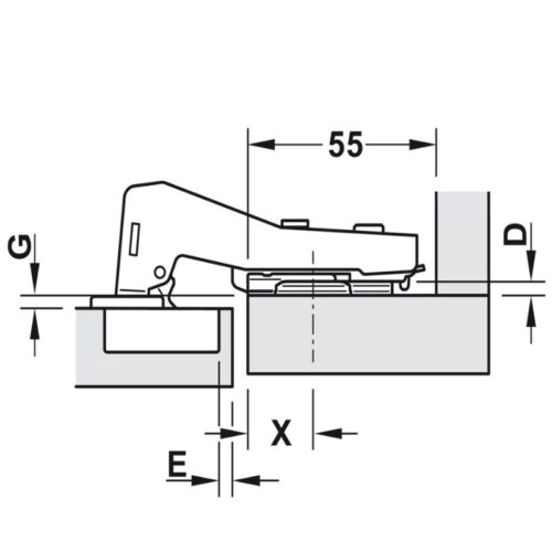 Bản lề tủ Metalla A 90º góc mù Hafele 311.83.901 3 Kích thước bản lề tủ Metalla A 90º góc mù Hafele 311.83.901