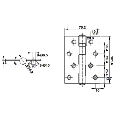 Bản lề lá 2 vòng bi 70Kg Hafele 926.20.063 2 ban le la 2 vong bi 70kg hafele 926 20 063 1