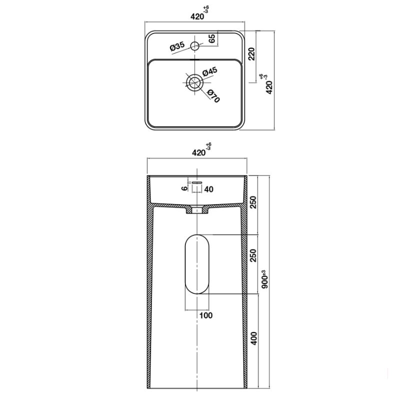 Chậu Lavabo HVN3002 Hafele 588.87.400 Chậu Lavabo HVN3002 Hafele 588.87.400