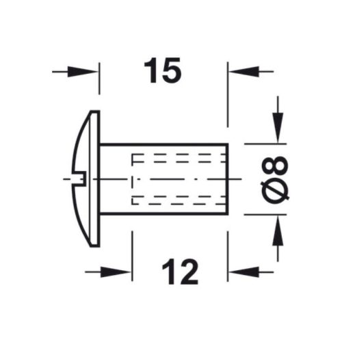 Ống giữ vít liên kết M6 hợp kim Hafele 267.07.910 3 thong so ong giu vit lien ket m6 hop kim hafele 267 07 910