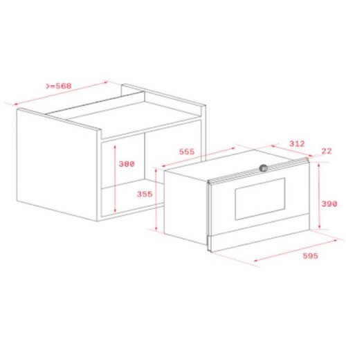 Lò vi sóng TEKA ML 8220 BIS L ST 4 Kích thước lò vi sóng TEKA ML 8220 BIS L ST