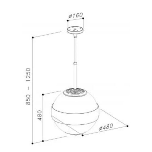Máy hút đảo dạng cầu tròn DUDOFF London Earth W (HDI-S02W) 3 Kích thước máy hút đảo dạng cầu tròn DUDOFF London Earth W (HDI-S02W)