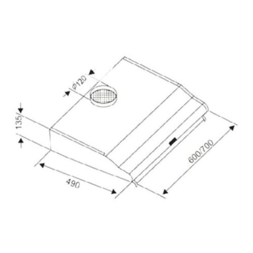 Máy hút khử mùi Kocher K-6070S 70cm 3 Kích thước máy hút khử mùi Kocher K-6070S 70cm