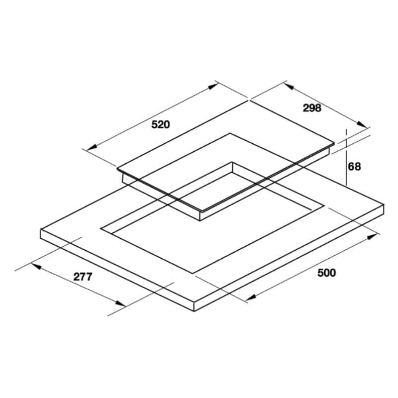 kích thước bếp từ Domino Hafele HC-I302D 536.01.900 kích thước bếp từ Domino Hafele HC-I302D 536.01.900