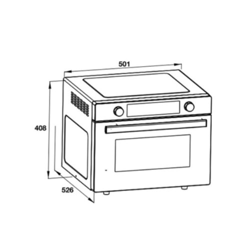 Lò nướng kết hợp vi sóng độc lập Hafele HO-F36A 538.01.221 3 Kích thước lò nướng kết hợp vi sóng độc lập Hafele HO-F36A 538.01.221