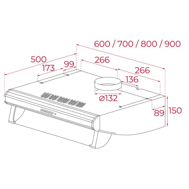 Kích thước của Máy hút mùi TEKA C 6420 Kích thước của Máy hút mùi TEKA C 6420