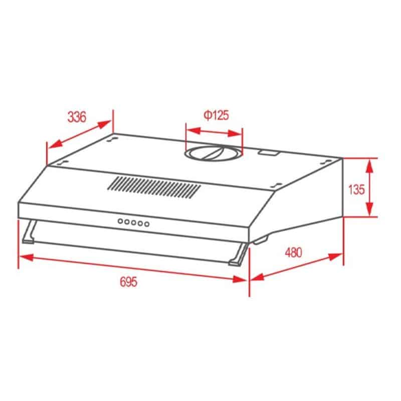 Kích thước của Máy hút mùi TEKA CH 1070BT Kích thước của Máy hút mùi TEKA CH 1070BT