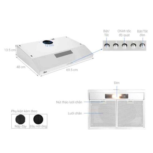 Máy hút mùi TEKA CLA 72K00S 113150000 4 Kích thước của Máy hút mùi TEKA CLA 72K00S