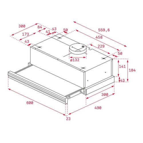 Máy hút mùi TEKA CNL 6400 40436800 4 Kích thước của Máy hút mùi TEKA CNL 6400