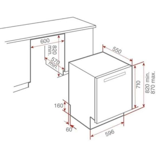 Kích thước của Máy rửa bát TEKA DW8 80 FI