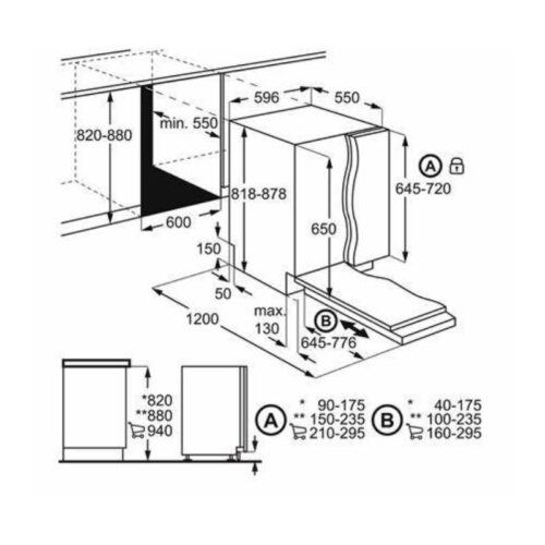 Kích thước máy rửa chén Electrolux ESL5343LO