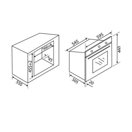 Lò hấp Malloca MST 30TS 3 Kích thước lò hấp Malloca MST 30TS