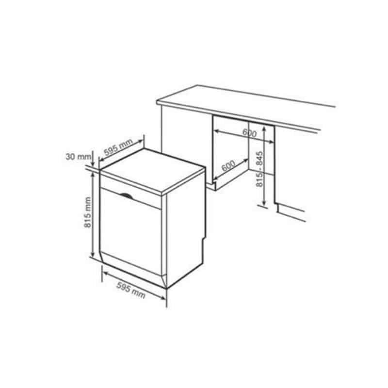 Kích thước Máy rửa bát Beko BDFN26430X Kích thước Máy rửa bát Beko BDFN26430X