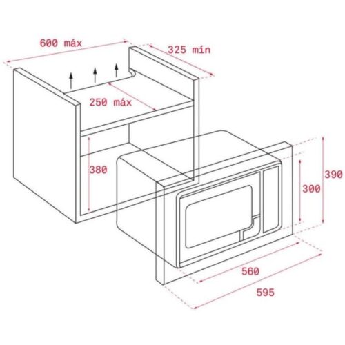 Lò vi sóng ML 8200 BIS BK 112060001 3 Kích thước lò vi sóng ML 8200 BIS BK