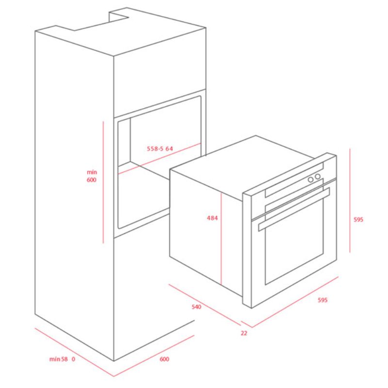 Kích thước lò nướng điện TEKA HL 45.15 Kích thước lò nướng điện TEKA HL 45.15
