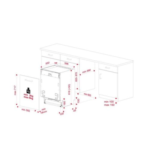 Kích thước máy rửa chén Teka DFI 46700 220 50 WH