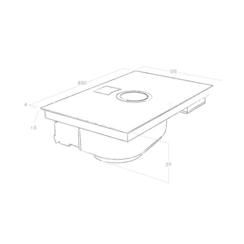 Kích thước bếp từ kết hợp máy hút mùi Elica NIKOLATESLA SWITCH BL/F/80 PRF0146210