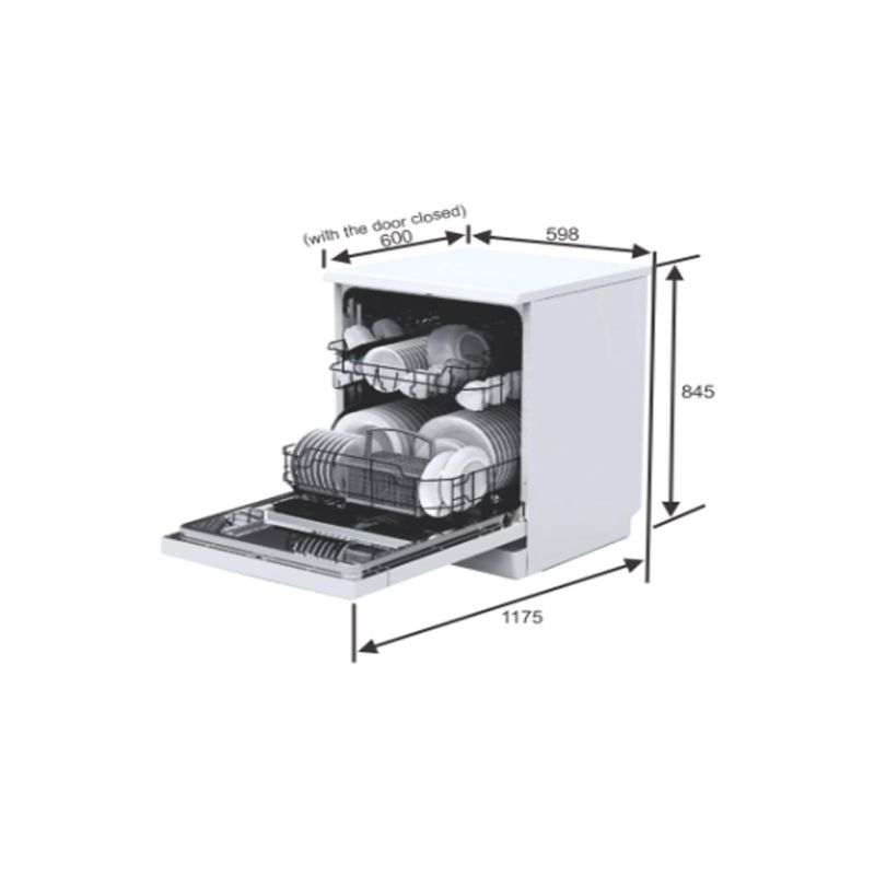 Kích thước máy rửa chén Elica WQP12-7605V Kích thước máy rửa chén Elica WQP12-7605V