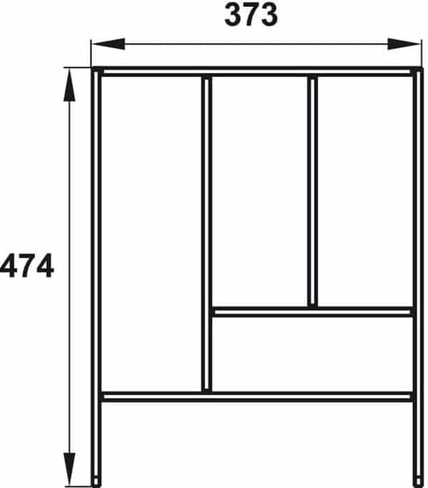 Kích thước của Bộ khay chia ngăn kéo Hafele 552.52.304 Kích thước của Bộ khay chia ngăn kéo Hafele 552.52.304
