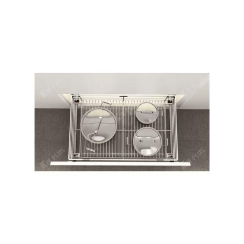 Giá xoong nồi nan tròn Inox mờ, ray giảm chấn Kit Plus DG70S 3 Giá xoong nồi nan tròn Inox mờ, ray giảm chấn Kit Plus DG70S
