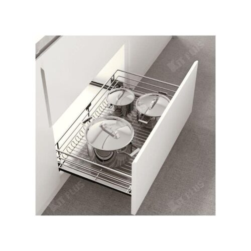 Giá xoong nồi nan tròn Inox mờ, ray giảm chấn Kit Plus DG70S 4 Giá xoong nồi nan tròn Inox mờ, ray giảm chấn Kit Plus DG70S