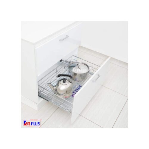 Giá xoong nồi nan tròn Inox mờ, ray giảm chấn Kit Plus DG80S 4 Giá xoong nồi nan tròn Inox mờ, ray giảm chấn Kit Plus DG80S