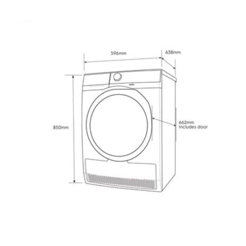 Máy sấy bơm nhiệt Electrolux EDH804H5WB 7 Kích thước máy sấy bơm nhiệt Electrolux EDH804H5WB