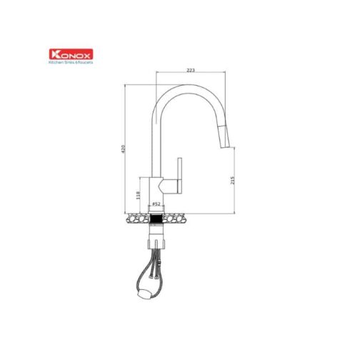 Vòi rút dây Konox ALTO CHROME 4 Thiết kế của Vòi rút dây Konox ALTO CHROME
