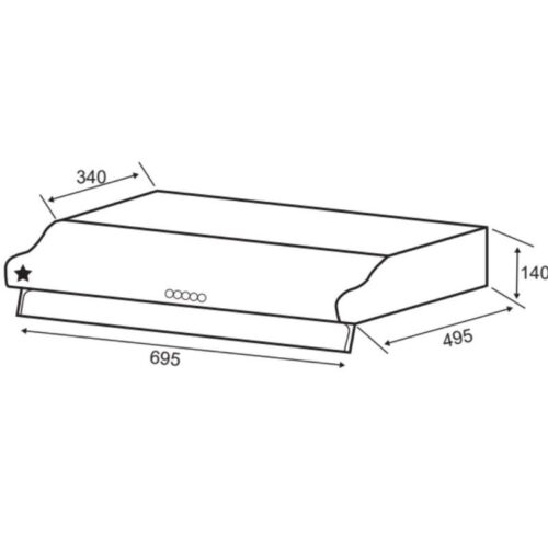 Kích thước máy hút mùi âm tủ Pramie CL9S-700