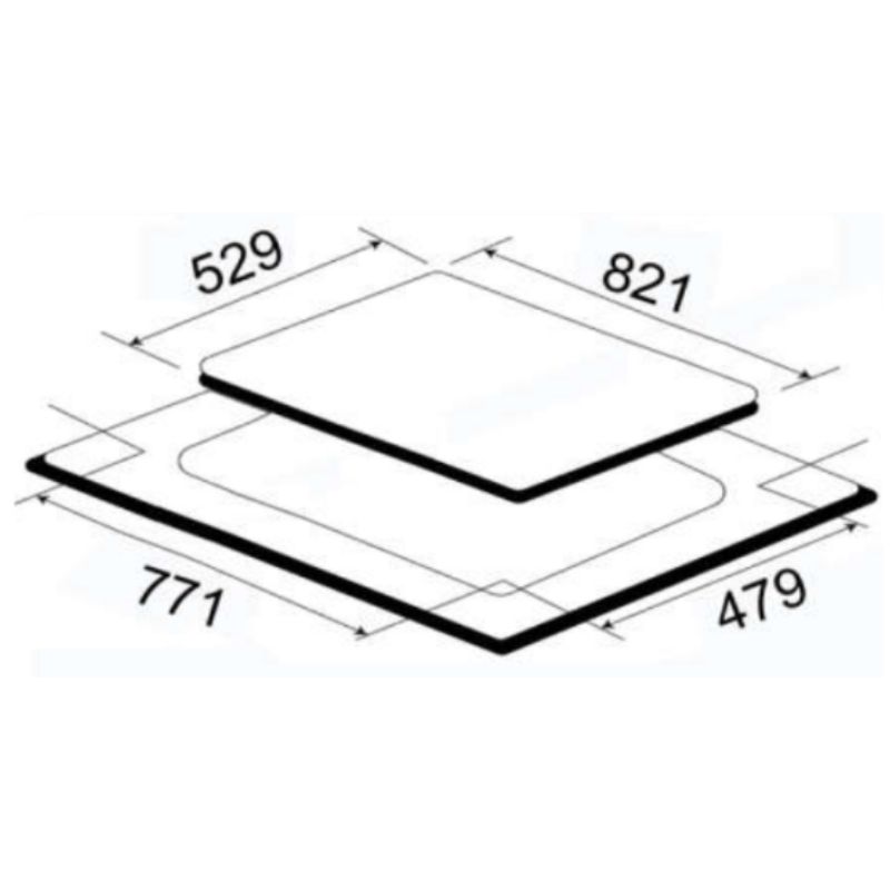 Kích thước bếp từ đôi Pramie PRMY-2208 lắp âm Kích thước bếp từ đôi Pramie PRMY-2208 lắp âm