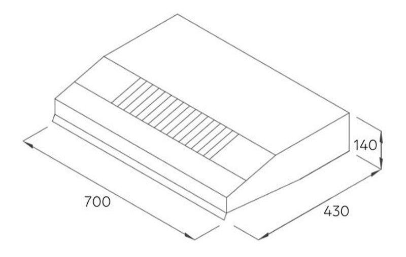 Máy hút mùi âm tủ tuần hoàn Pramie CH9B-700 Air 8 Kích thước máy hút mùi âm tủ tuần hoàn Pramie CH9B-700 Air