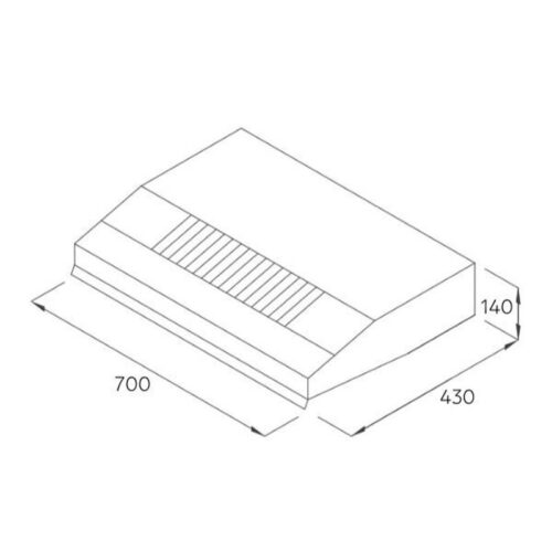 Máy hút mùi âm tủ tuần hoàn Pramie CH9B-700 Air 6 Kích thước máy hút mùi âm tủ tuần hoàn Pramie CH9B-700 Air