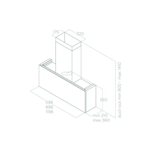 Máy hút mùi áp tường Elica RULES DEKT/F/60 PRF0163755 6 Kích thước máy hút mùi áp tường Elica RULES DEKT/F/60 PRF0163755