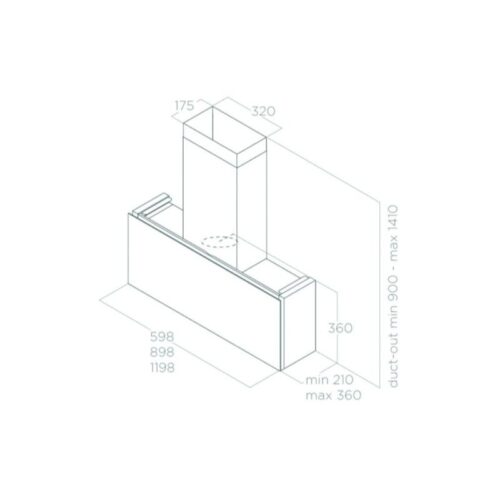 Máy hút mùi áp tường Elica RULES NAKED/F/60 PRF0163758 5 Kích thước máy hút mùi áp tường Elica RULES NAKED/F/60 PRF0163758