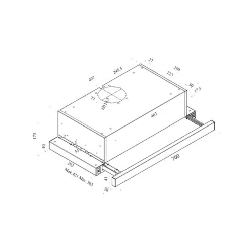 Máy hút mùi âm tủ Fagor 3AF3-741X 6 Thiết kế của máy hút mùi âm tủ Fagor 3AF3-741X