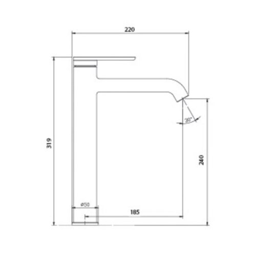 Vòi chậu lavabo nóng lạnh Paul Schmitt PA015FH 3 Kích thước vòi chậu lavabo nóng lạnh Paul Schmitt PA015FH