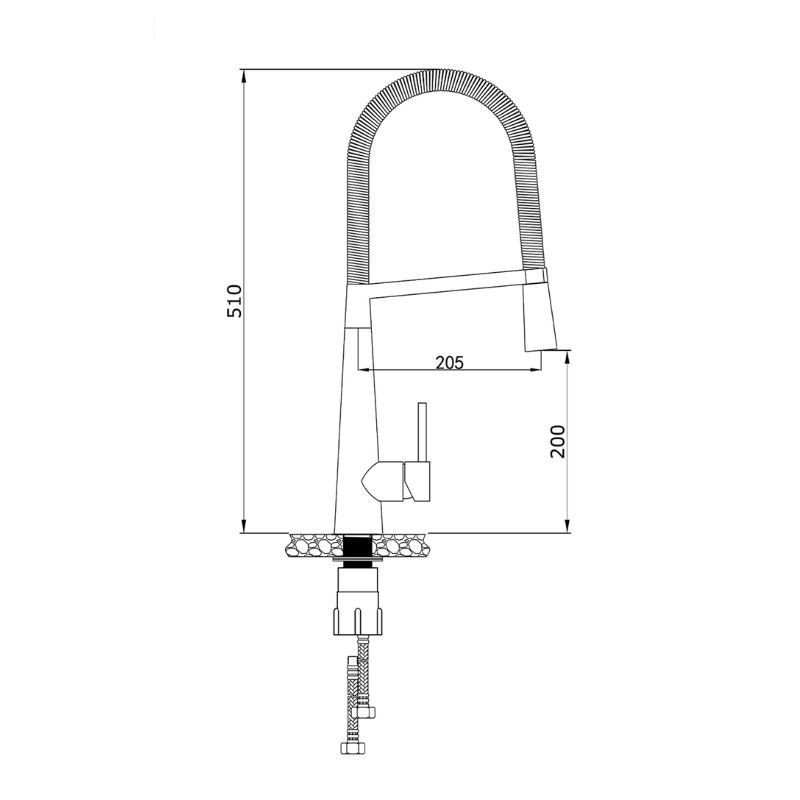Kích thước vòi rửa bát nóng lạnh Konox KN1909 Kích thước vòi rửa bát nóng lạnh Konox KN1909